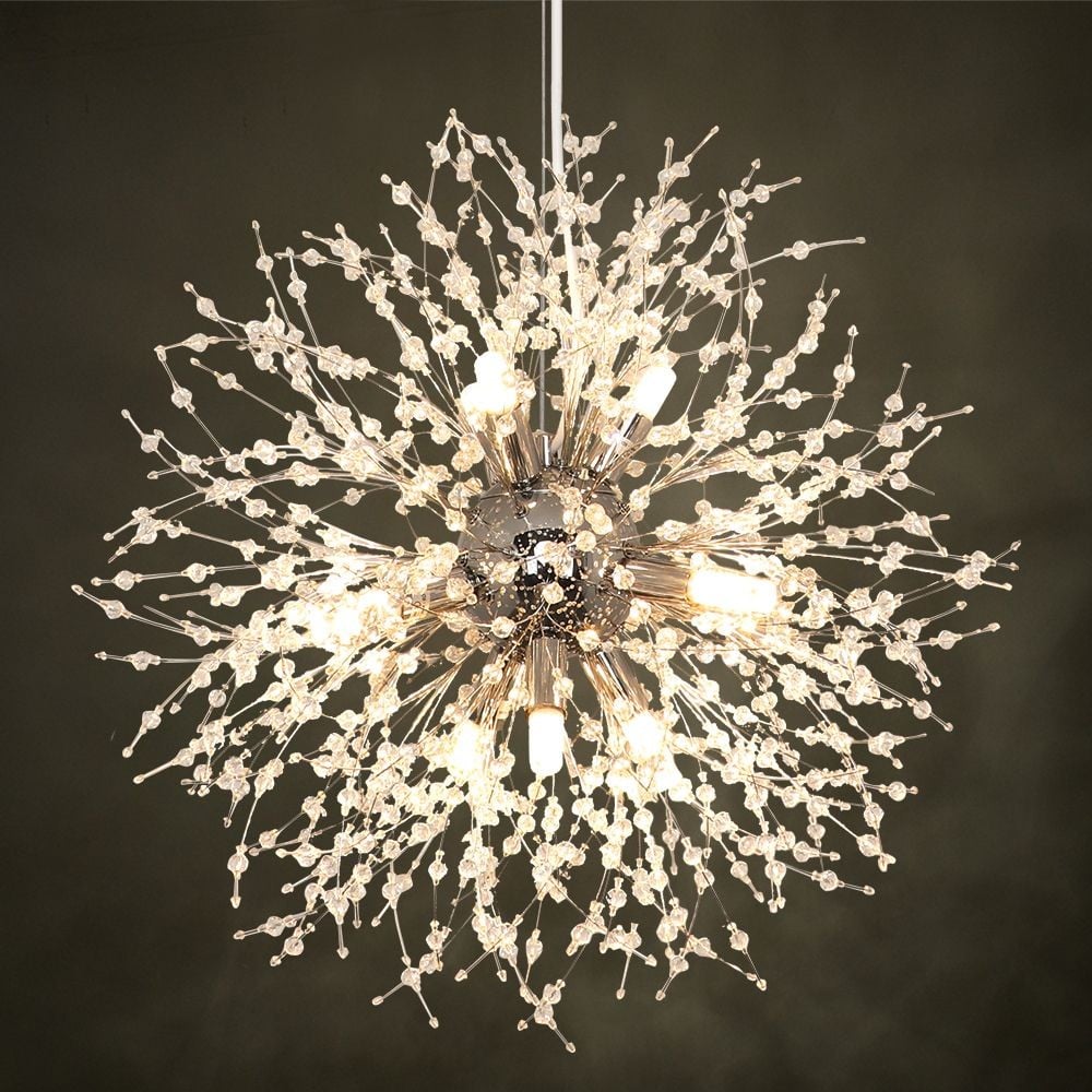 Modern Firework Dandelion Shape Satellite Crystal Chandelier For Restaurant