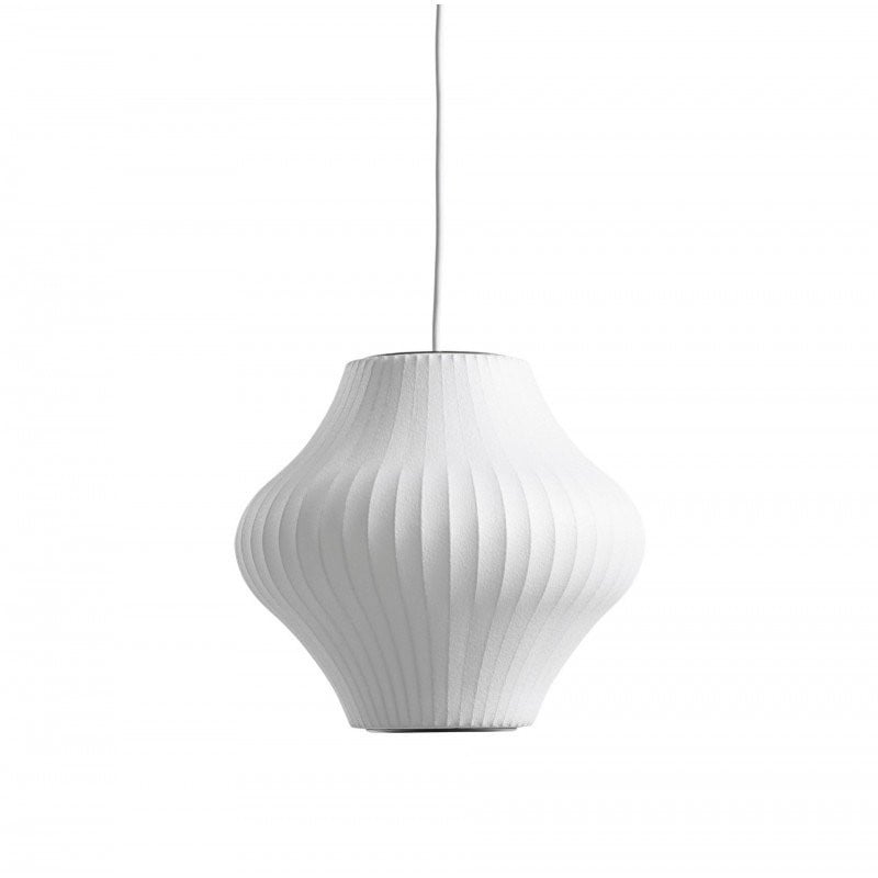 Art Deco Silk Bubble Pendant Lamp In Pear Apple Sphere Lantern Shape For Dining Room