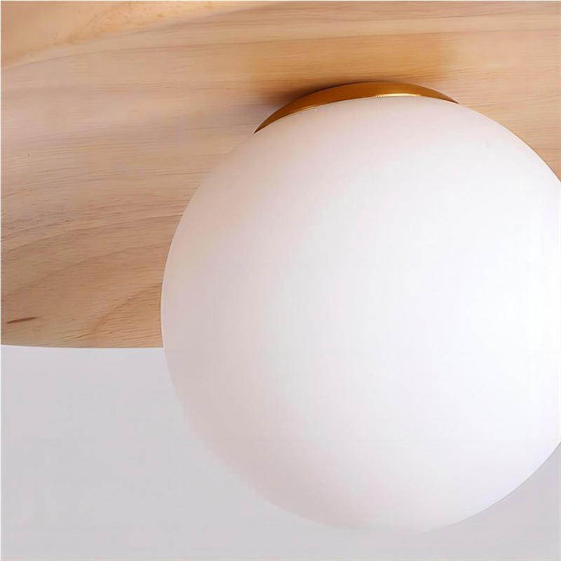 Fuchs Wooden Glass Ceiling Lamp