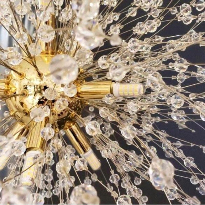Modern Firework Dandelion Shape Satellite Crystal Chandelier For Restaurant