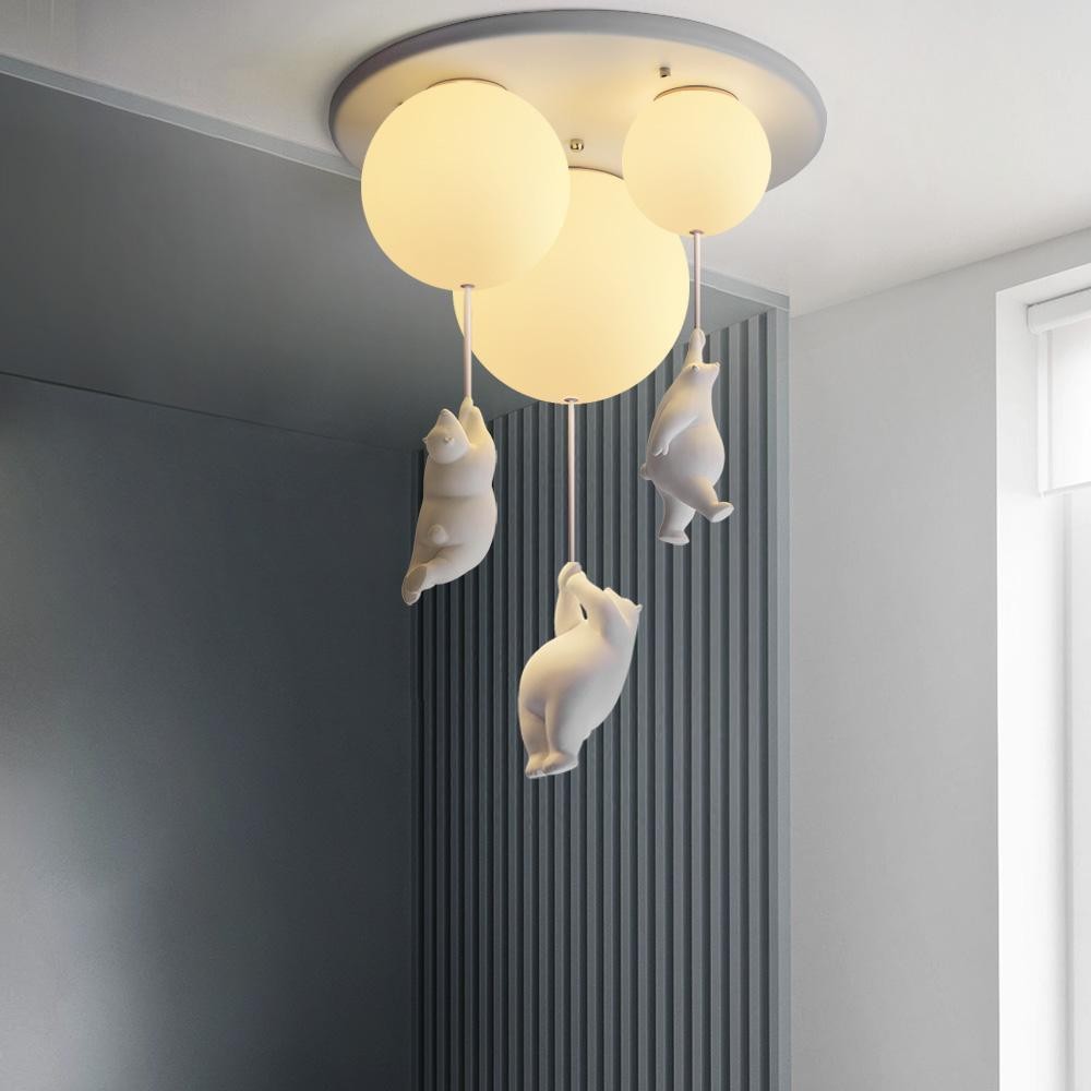 Cartoon Bear Balloon Ceiling Lamp