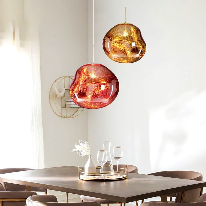 Novelty Vibrant Lava Glass Melt With Futuristic Sense Dining Room Pendant Lamp