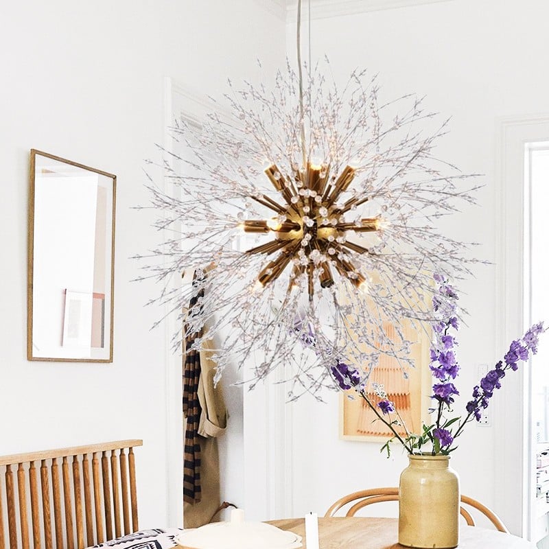 Modern Firework Dandelion Shape Satellite Crystal Chandelier For Restaurant