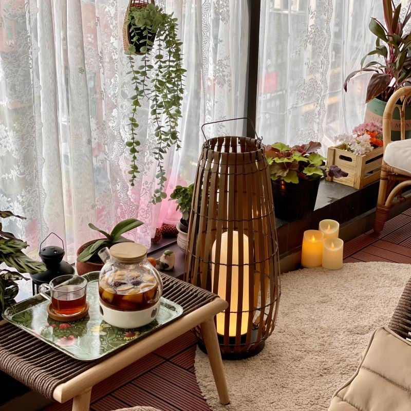 Portable Woven Floor Lamp