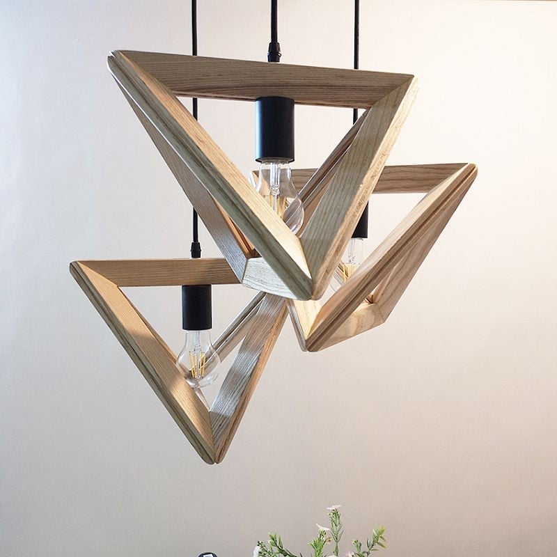 MOJLIFE Geometric Wood Pendant Lamp
