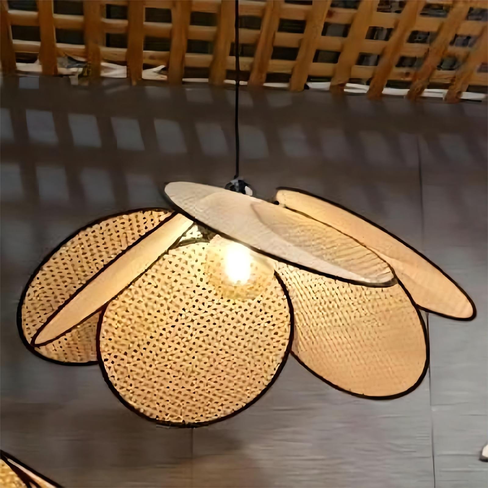 Japanese Wabi-sabi Rattan Pendant Light