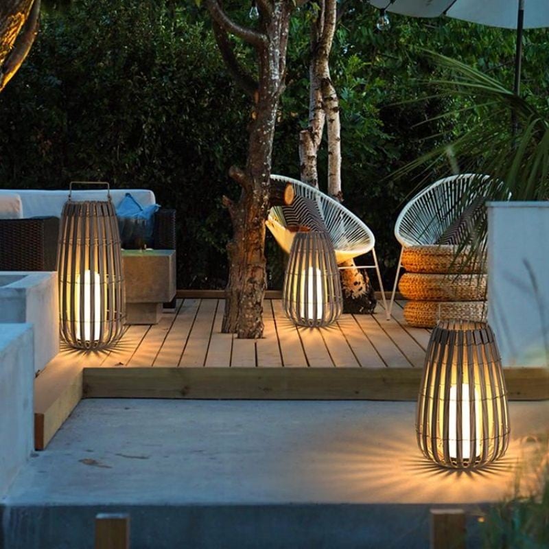 Portable Woven Floor Lamp