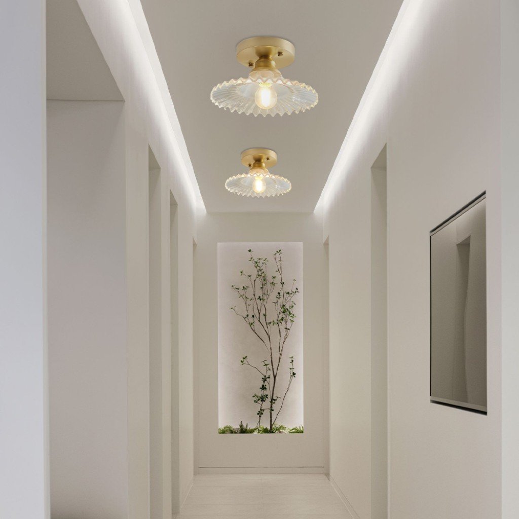 Pothone Scalloped Glass Ceiling Light