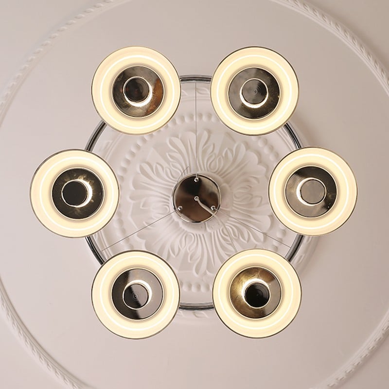 Rena Bauhaus White Bowl Chandelier