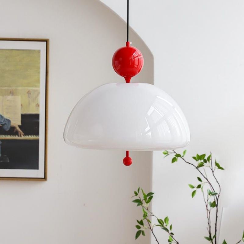 White Jade Glass Restaurant Lamp