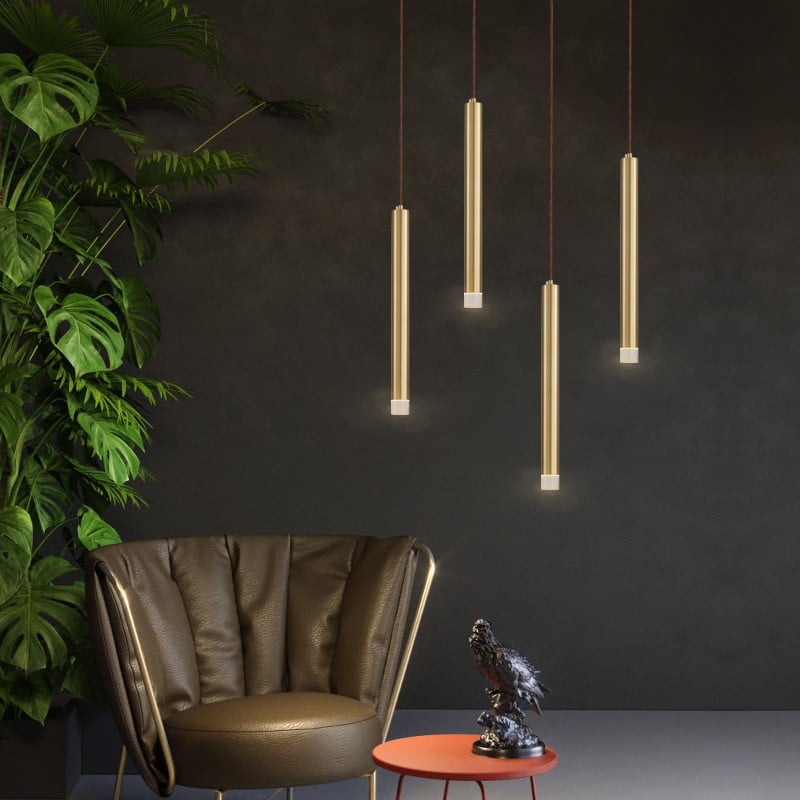 Tube Golden Pendant Lamp
