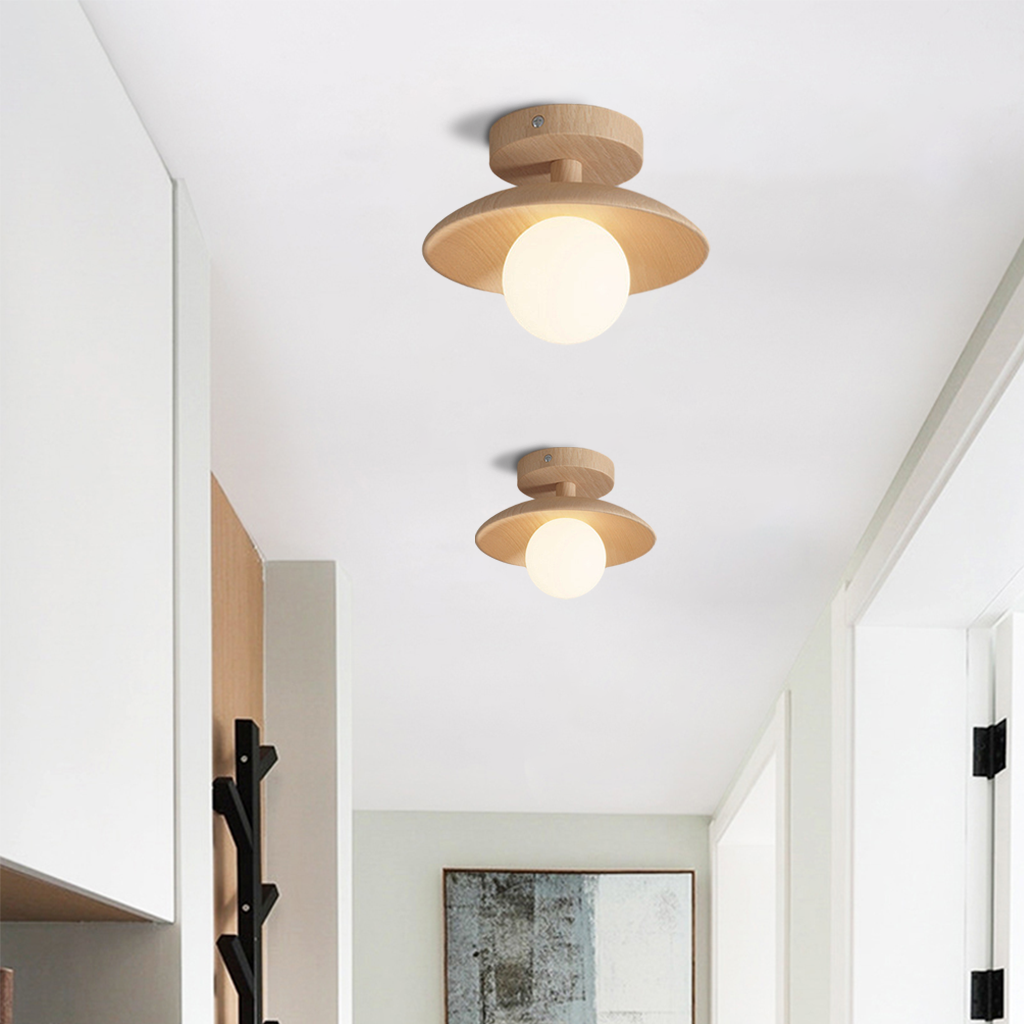 Fuchs Wooden Glass Ceiling Lamp