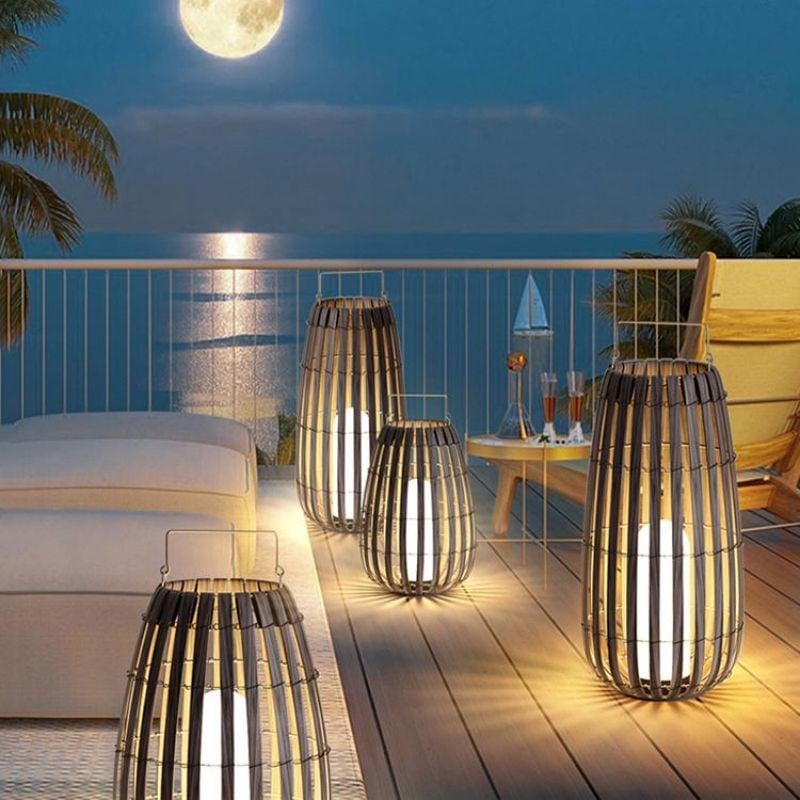 Portable Woven Floor Lamp