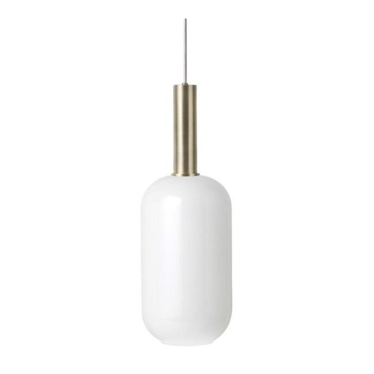 Brass Pendant Light with Opal Shade