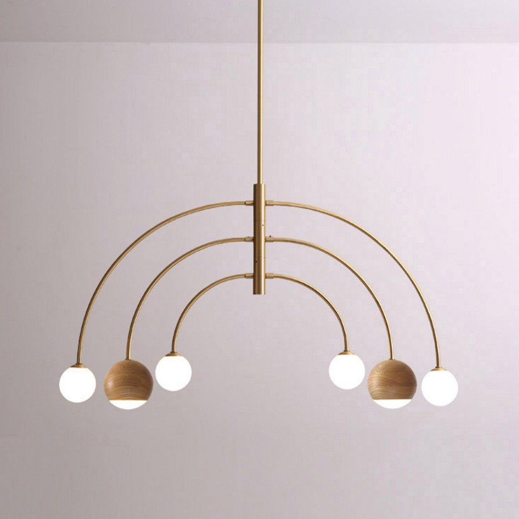 Rylan Rainbow Walnut Globe Chandelier