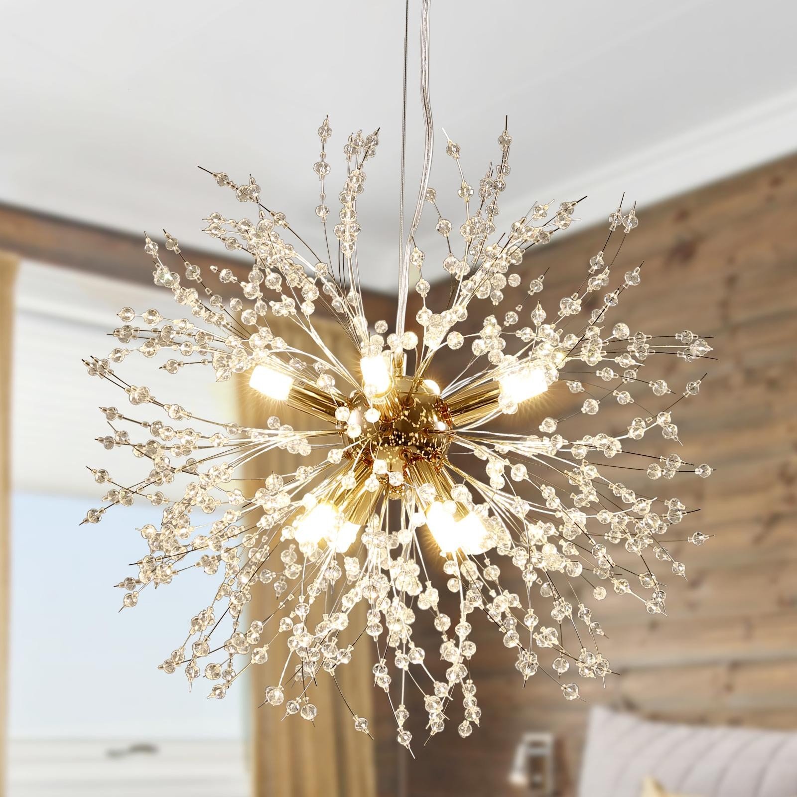 Modern Firework Dandelion Shape Satellite Crystal Chandelier For Restaurant