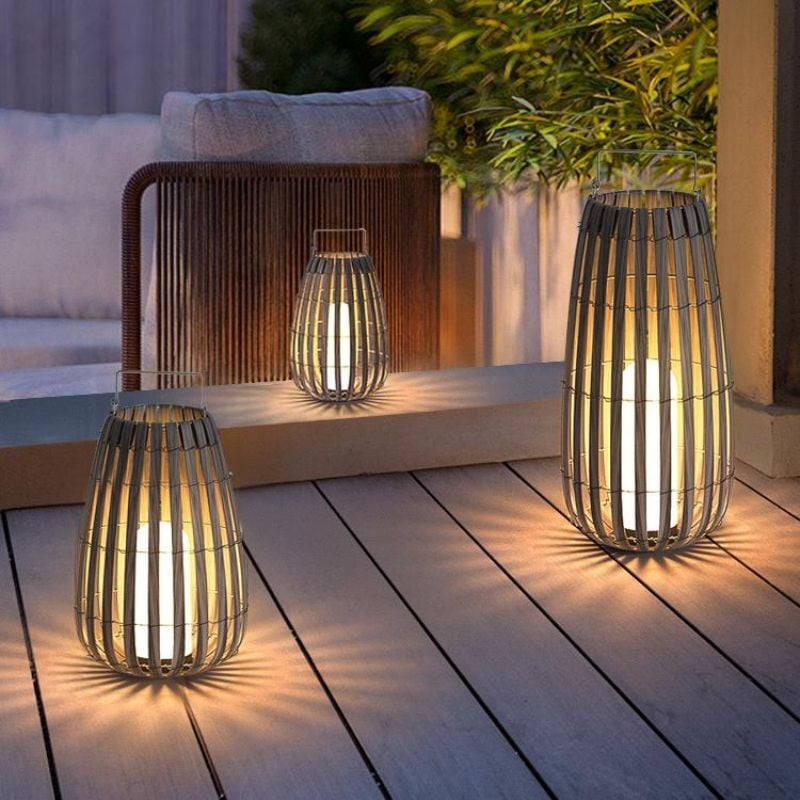 Portable Woven Floor Lamp