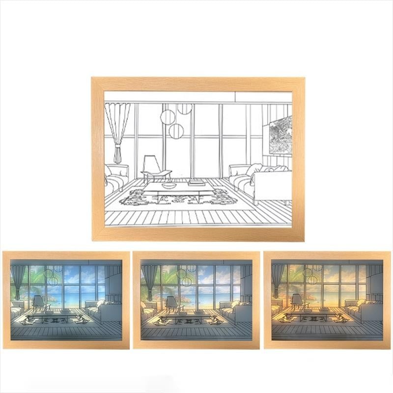 Korean Art Painting Wall Lamp