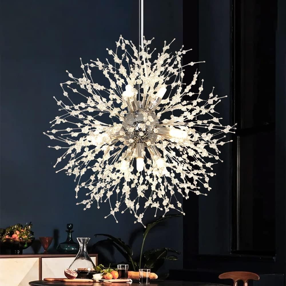 Modern Firework Dandelion Shape Satellite Crystal Chandelier For Restaurant