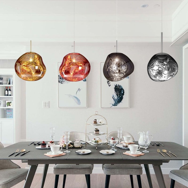 Novelty Vibrant Lava Glass Melt With Futuristic Sense Dining Room Pendant Lamp