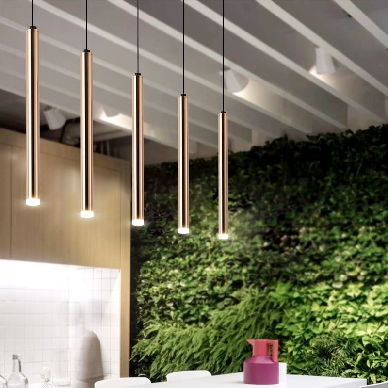 Tube Golden Pendant Lamp