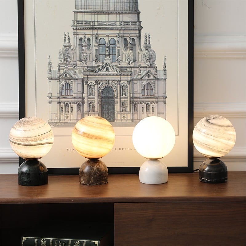 Marble Planet Bedroom Night Light Table Lamp