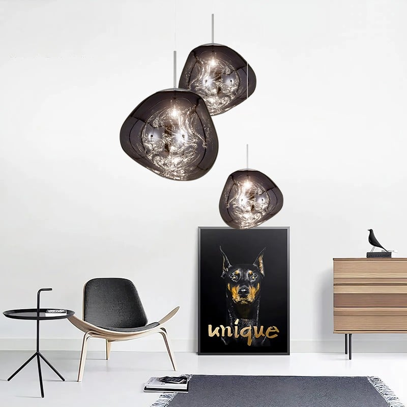 Novelty Vibrant Lava Glass Melt With Futuristic Sense Dining Room Pendant Lamp