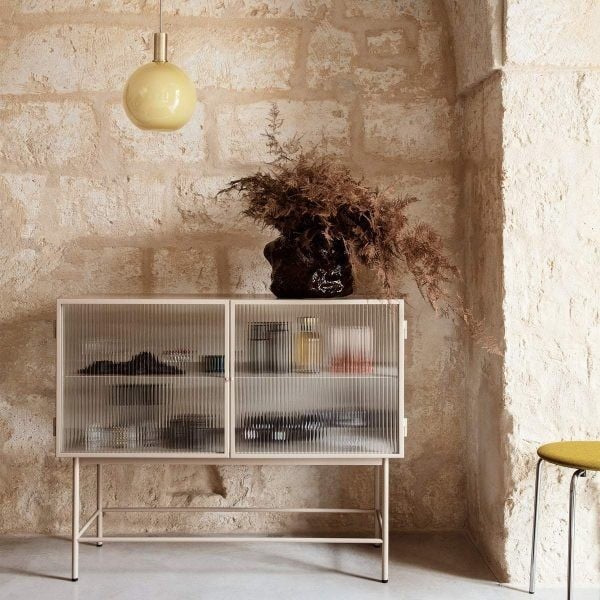 Brass Pendant Light with Opal Shade