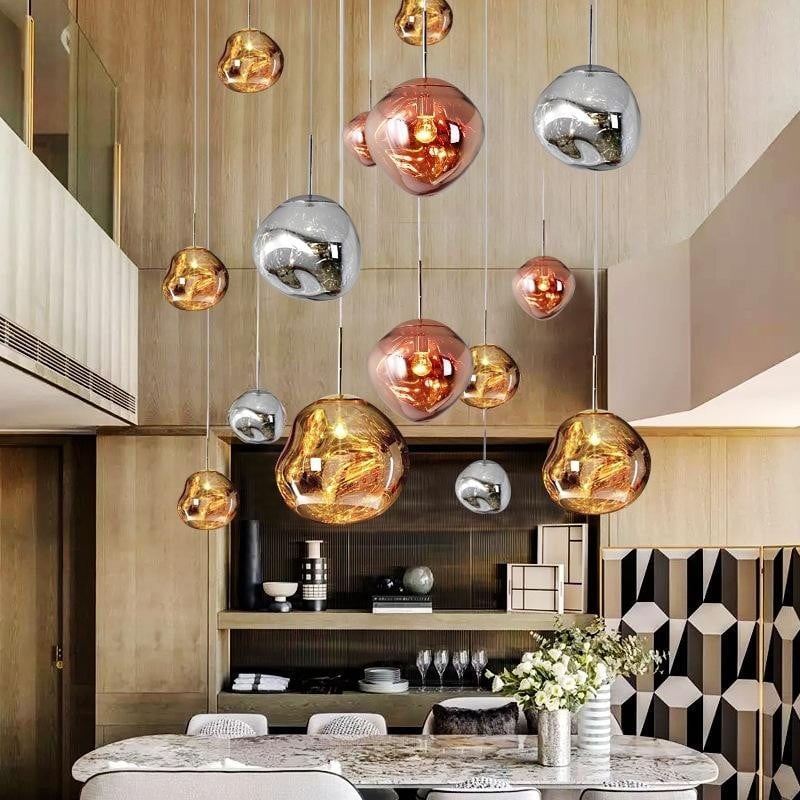 Novelty Vibrant Lava Glass Melt With Futuristic Sense Dining Room Pendant Lamp