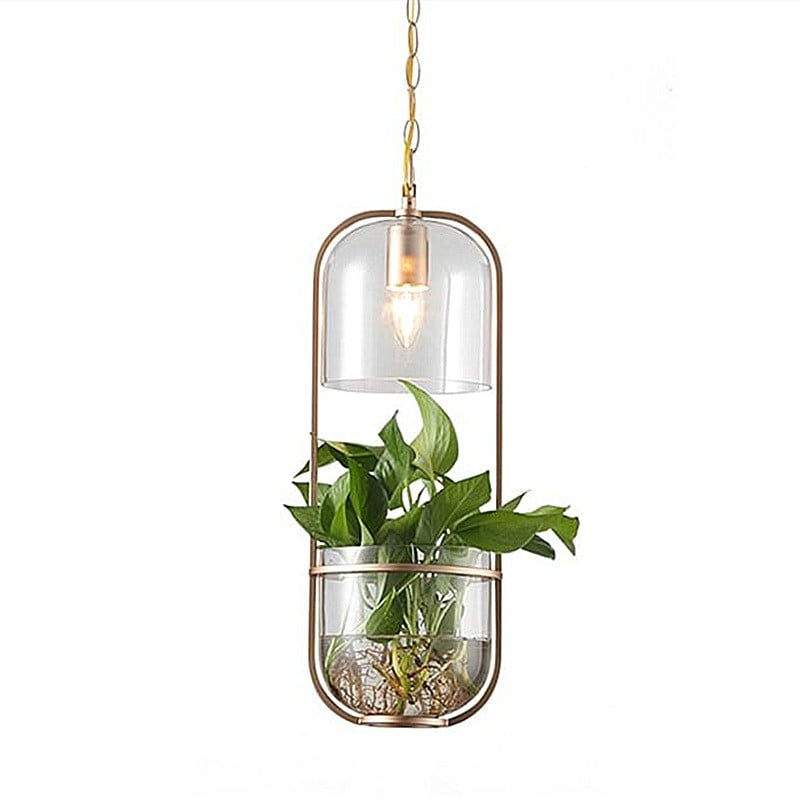 Water Plants Glass Pendant Light