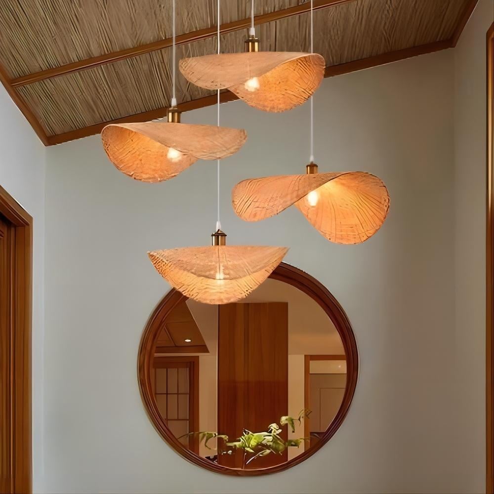 Lotus Wooden Pendant Light