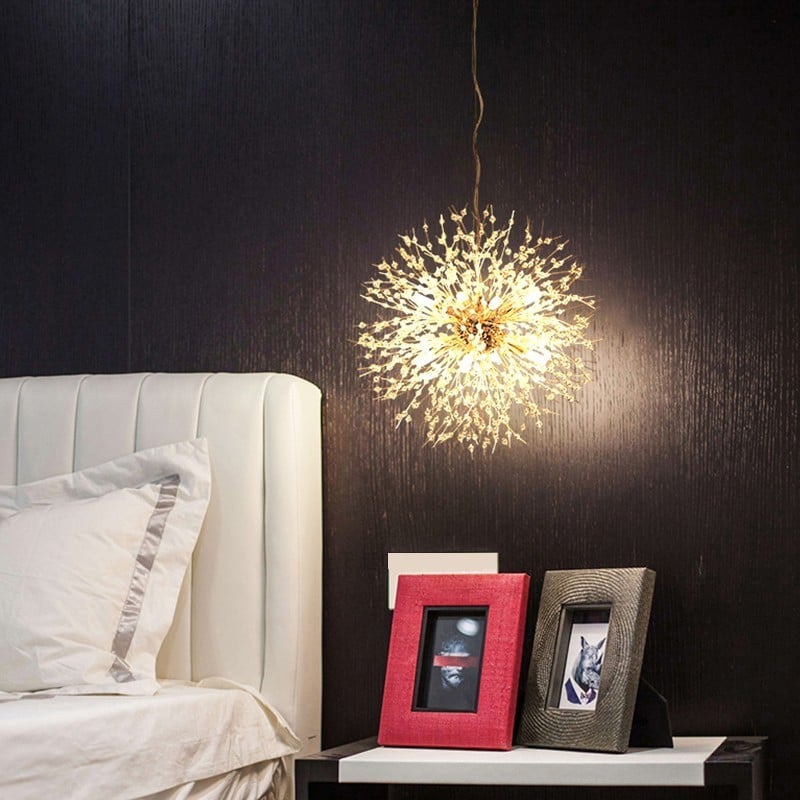 Modern Firework Dandelion Shape Satellite Crystal Chandelier For Restaurant