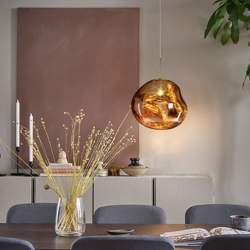 Novelty Vibrant Lava Glass Melt With Futuristic Sense Dining Room Pendant Lamp