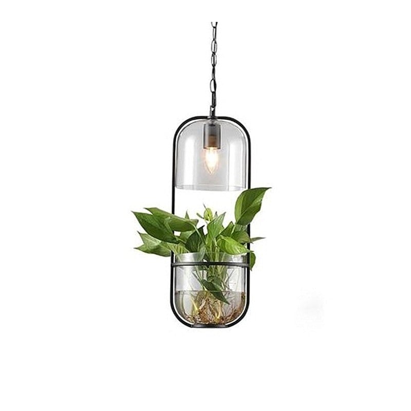 Water Plants Glass Pendant Light