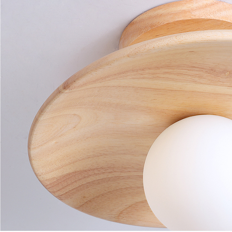 Fuchs Wooden Glass Ceiling Lamp