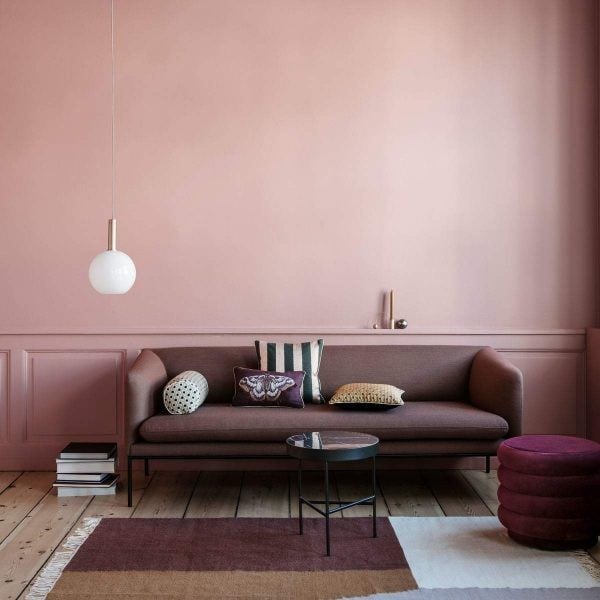 Brass Pendant Light with Opal Shade