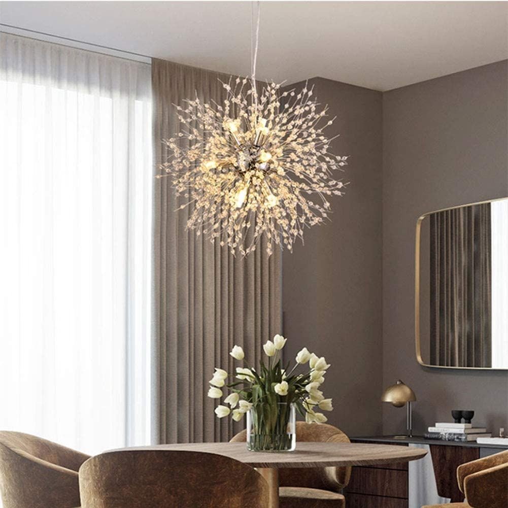 Modern Firework Dandelion Shape Satellite Crystal Chandelier For Restaurant