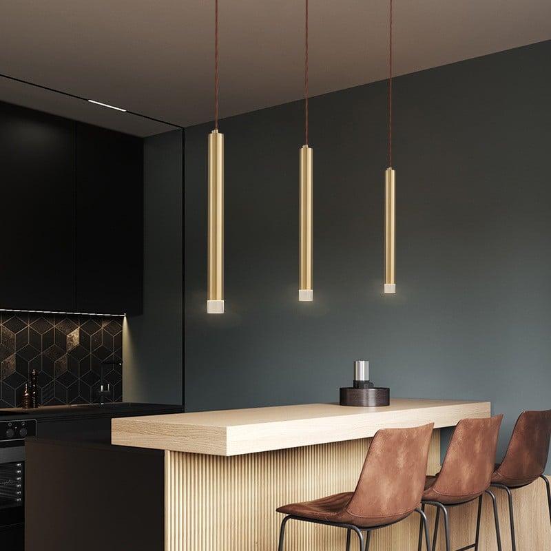 Tube Golden Pendant Lamp