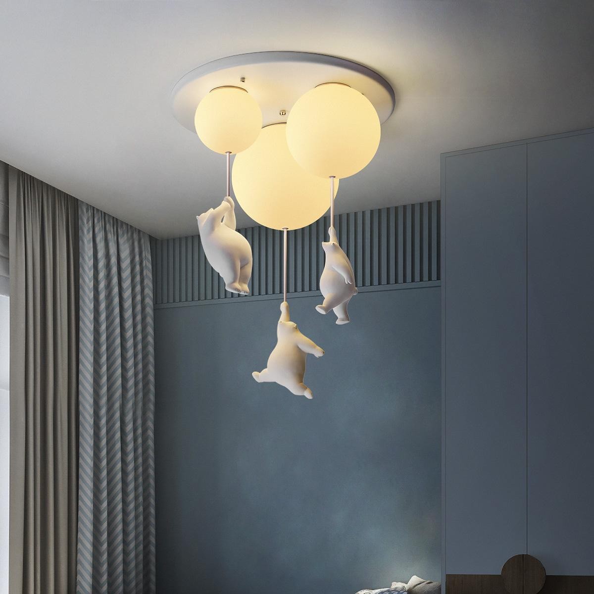 Cartoon Bear Balloon Ceiling Lamp