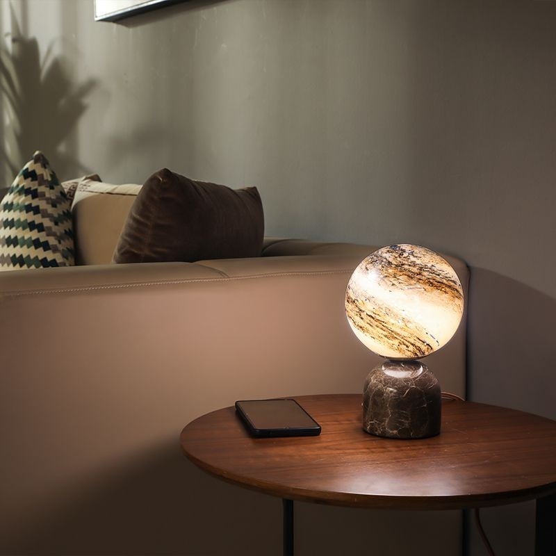 Marble Planet Bedroom Night Light Table Lamp