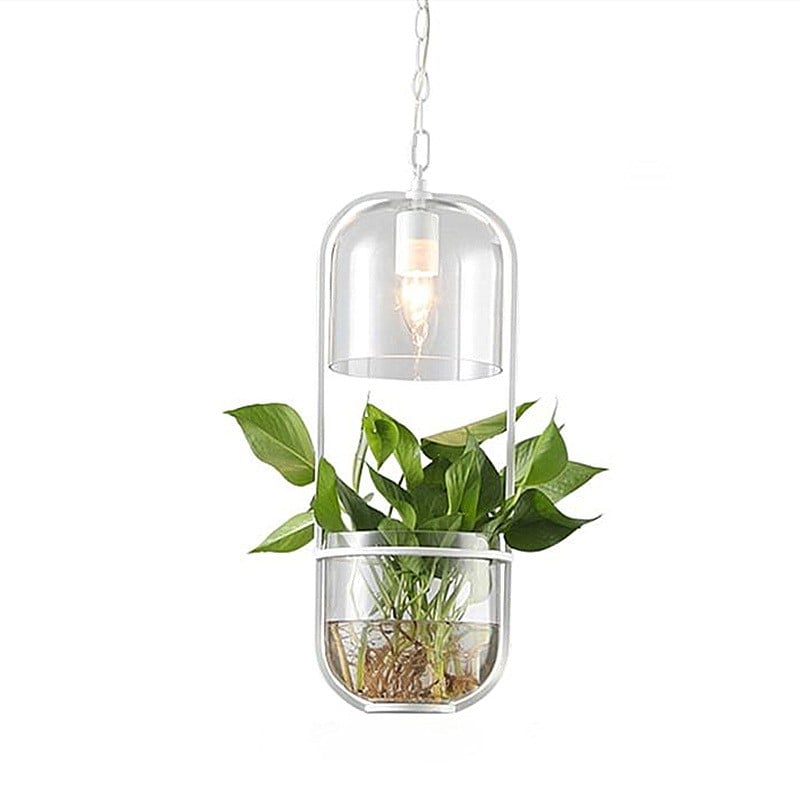 Water Plants Glass Pendant Light