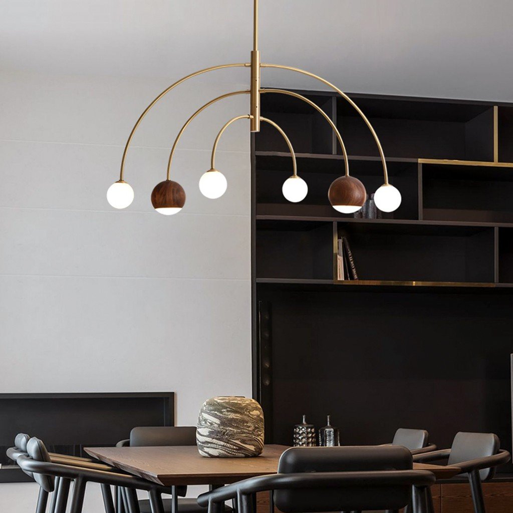 Rylan Rainbow Walnut Globe Chandelier