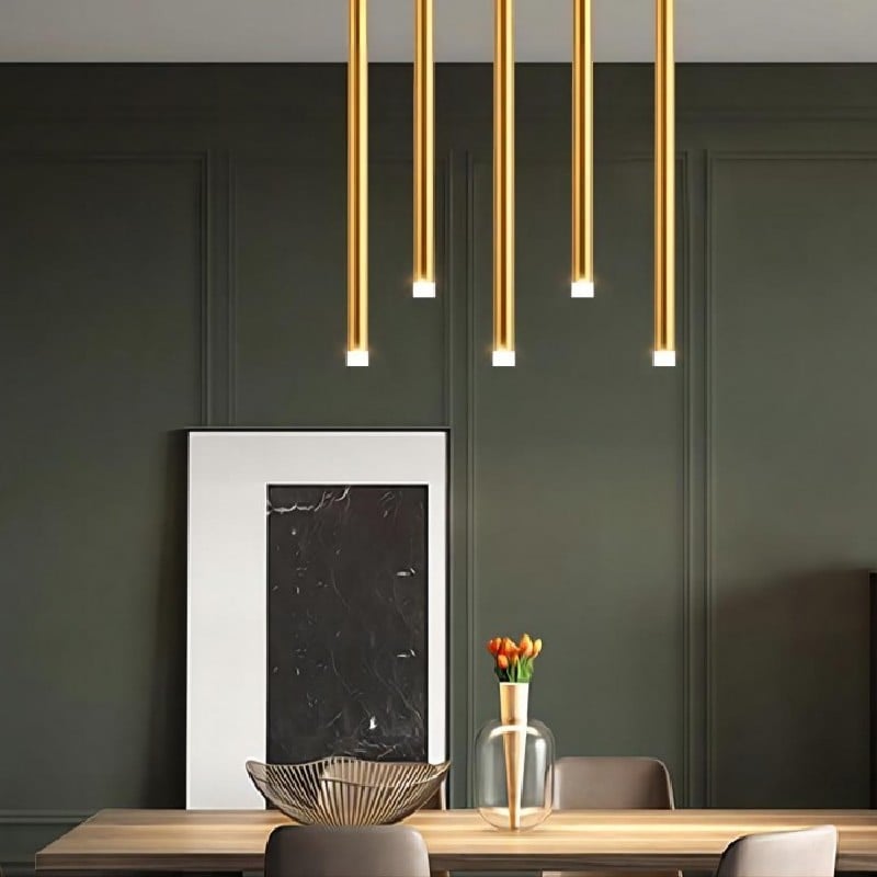 Tube Golden Pendant Lamp