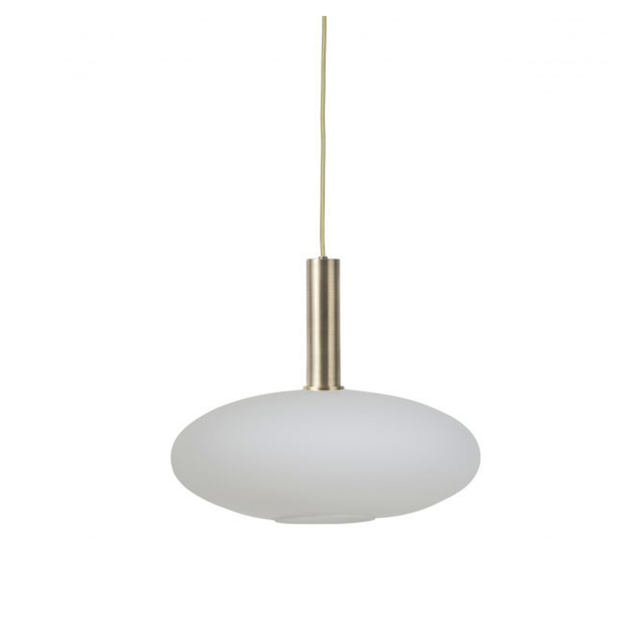 Brass Pendant Light with Opal Shade