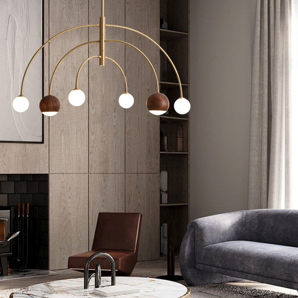 Rylan Rainbow Walnut Globe Chandelier