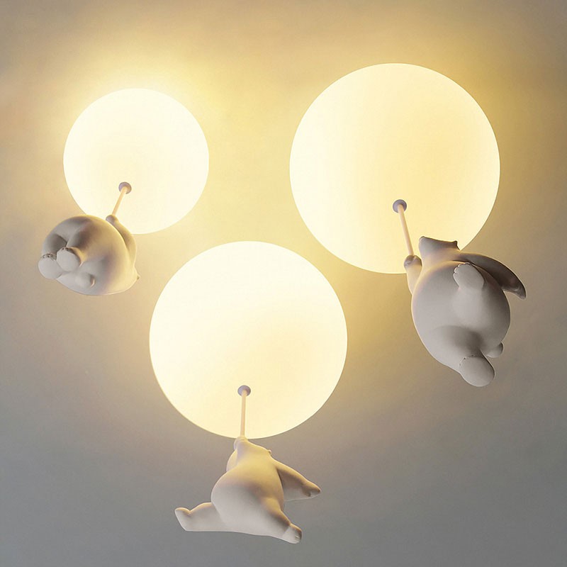 Cartoon Bear Balloon Ceiling Lamp