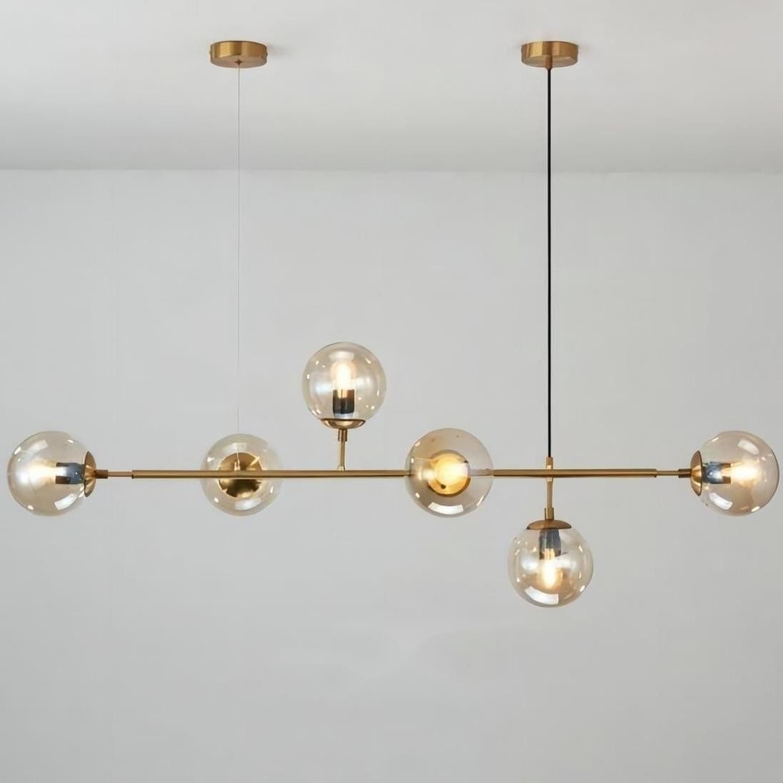Industrial Orb Multi Lights Glass Hanging Light For Living Room Available In 6 Or 4 Heads