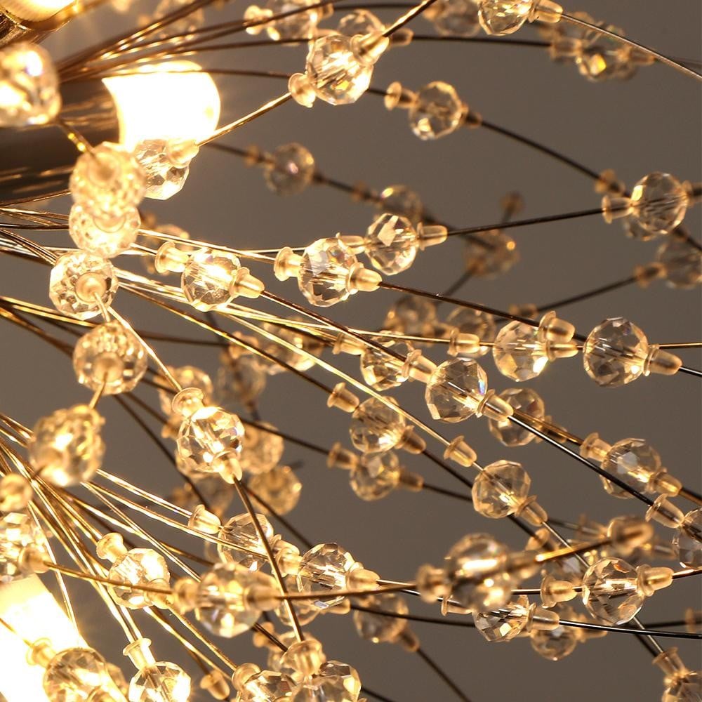 Modern Firework Dandelion Shape Satellite Crystal Chandelier For Restaurant