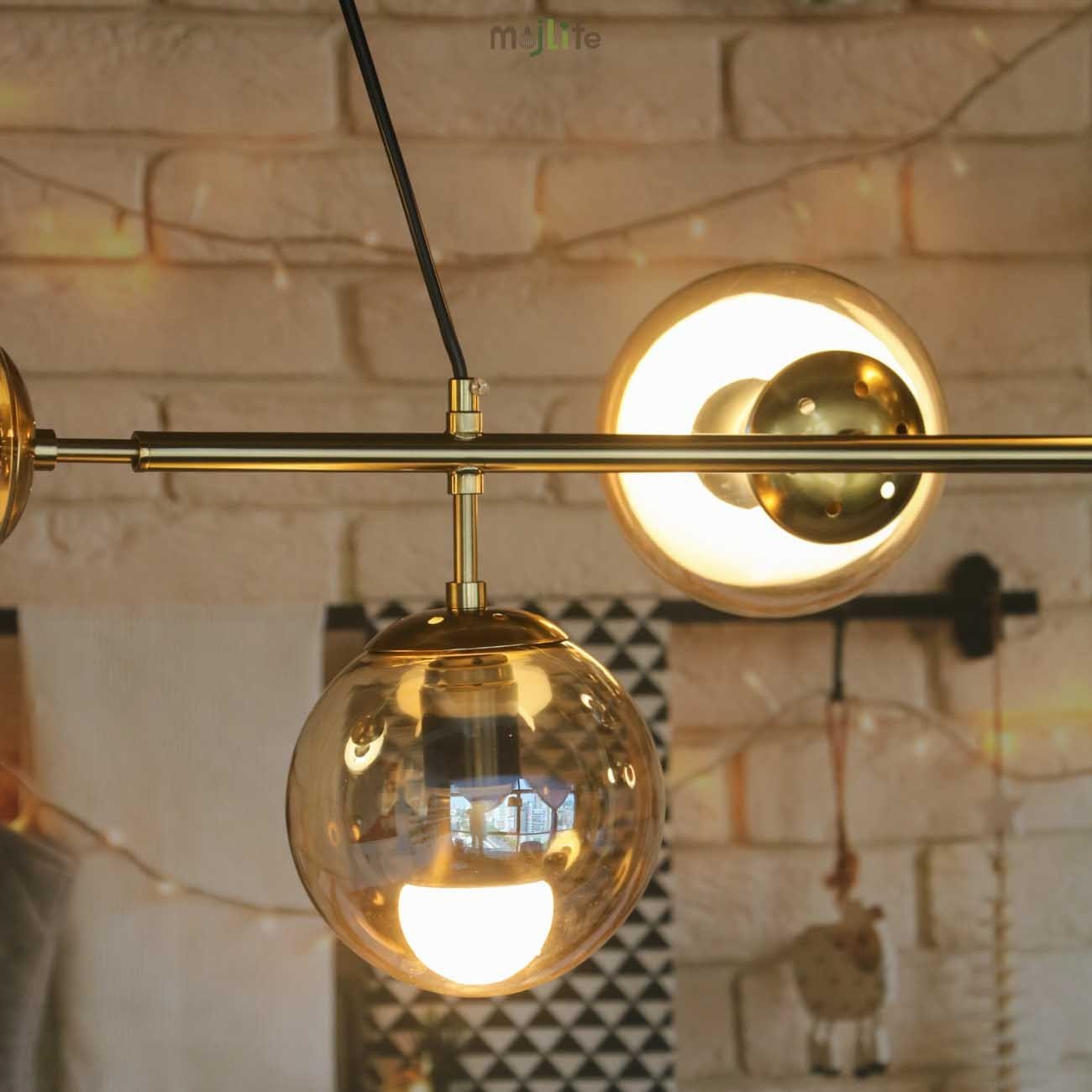 Industrial Orb Multi Lights Glass Hanging Light For Living Room Available In 6 Or 4 Heads