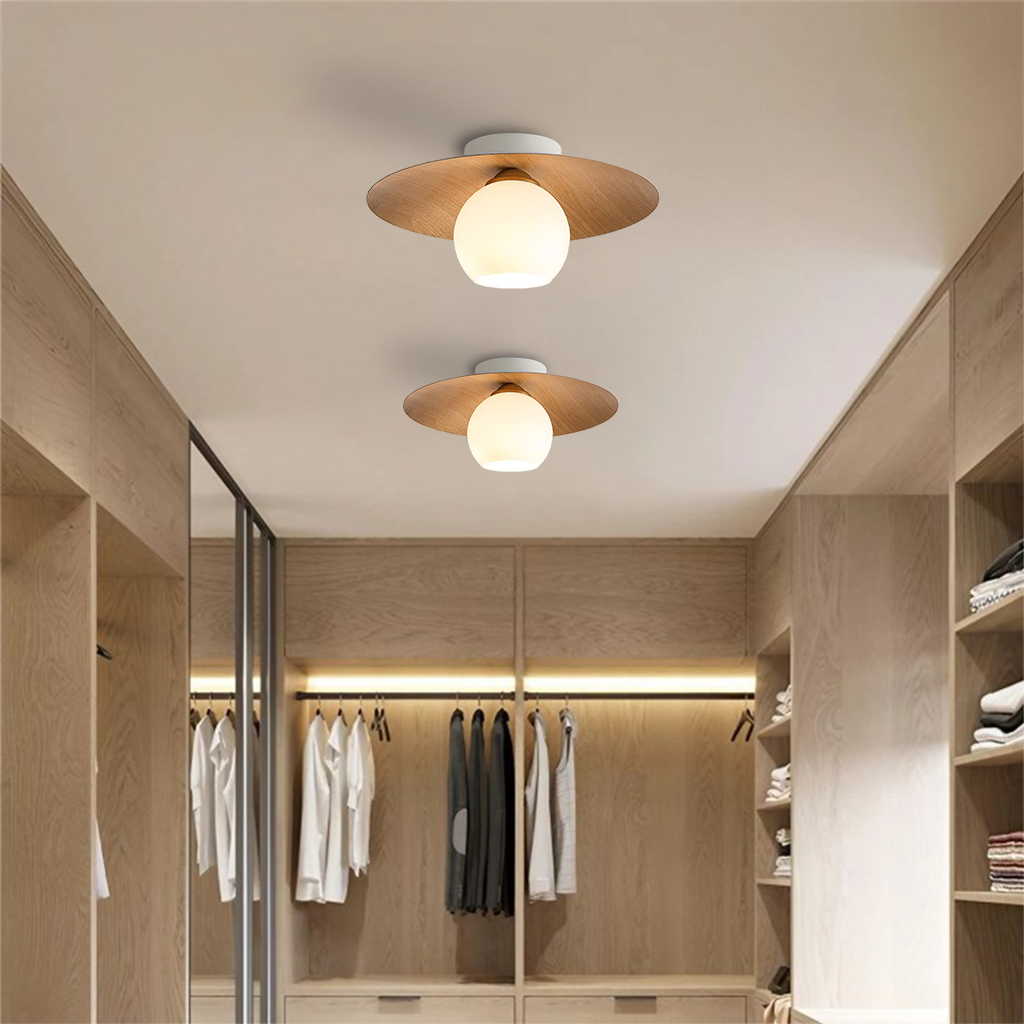 Bennett Globe Ribbed Ceiling Lamp